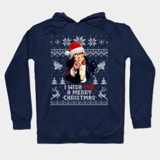 Uncle Sam I Wish You A Merry Christmas Holiday Pattern Hoodie